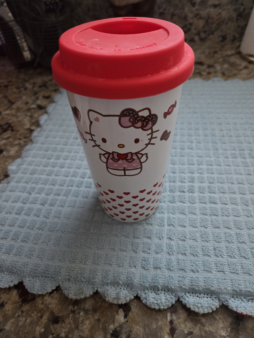 Hello Kitty Travel Tumbler with Pink Red Lid